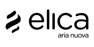 Logo von Elica in schwarz.